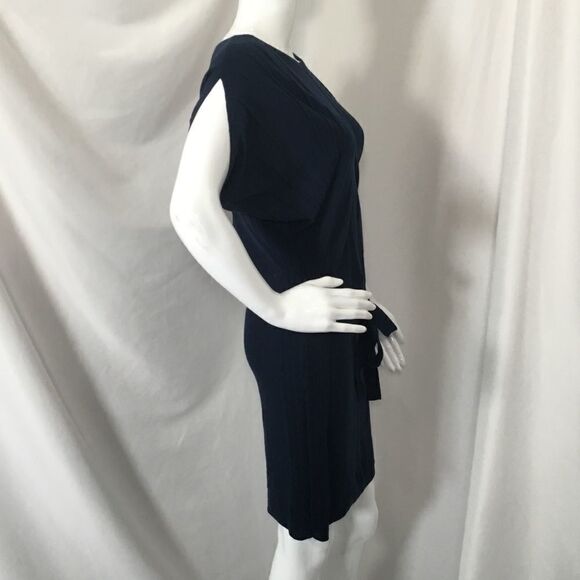 Max Studio Knit Tie Belt Dress in Sapphire (H12) - Picture 5 of 8